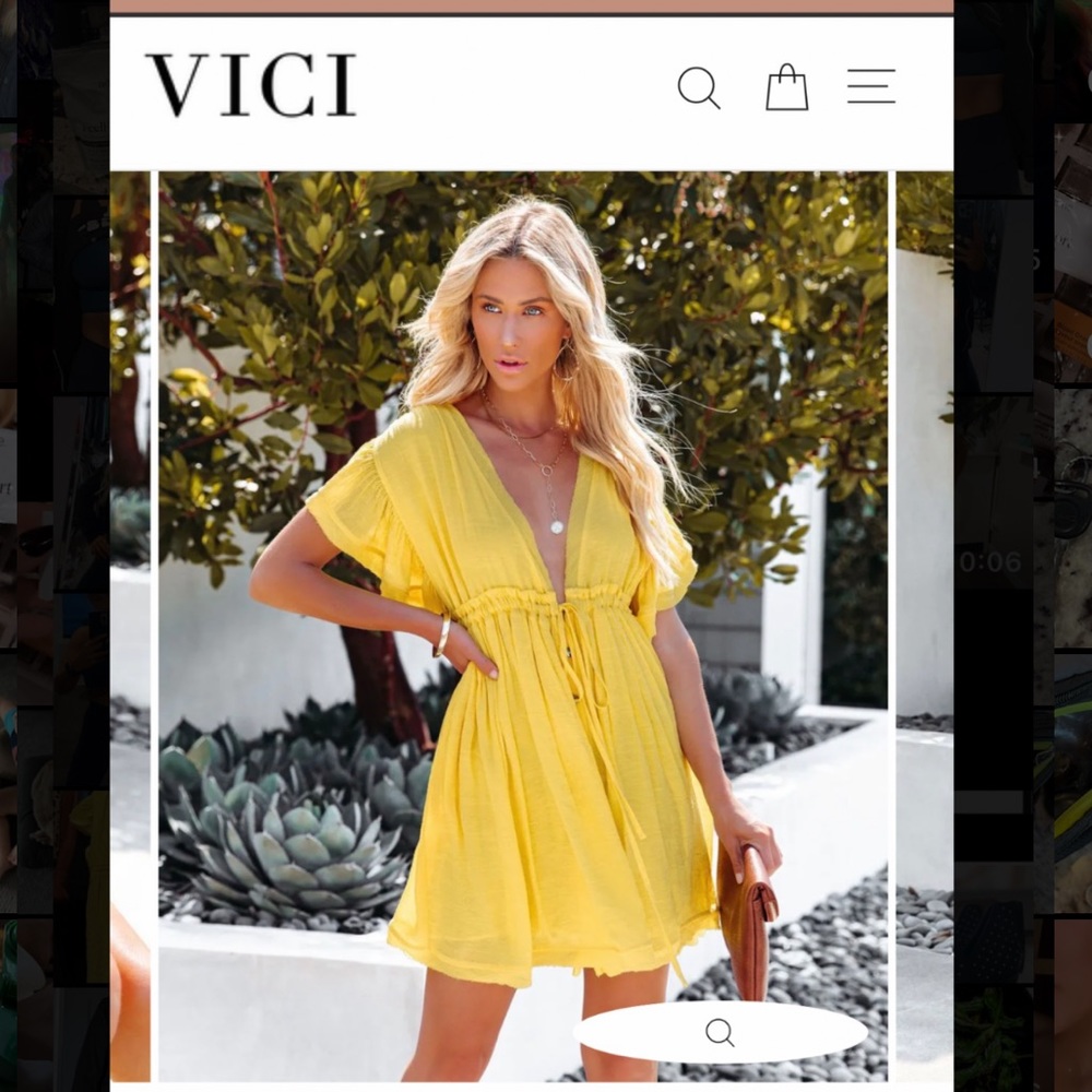 Vici Karinne pocketed button down ruffle dress- vibrant yellow